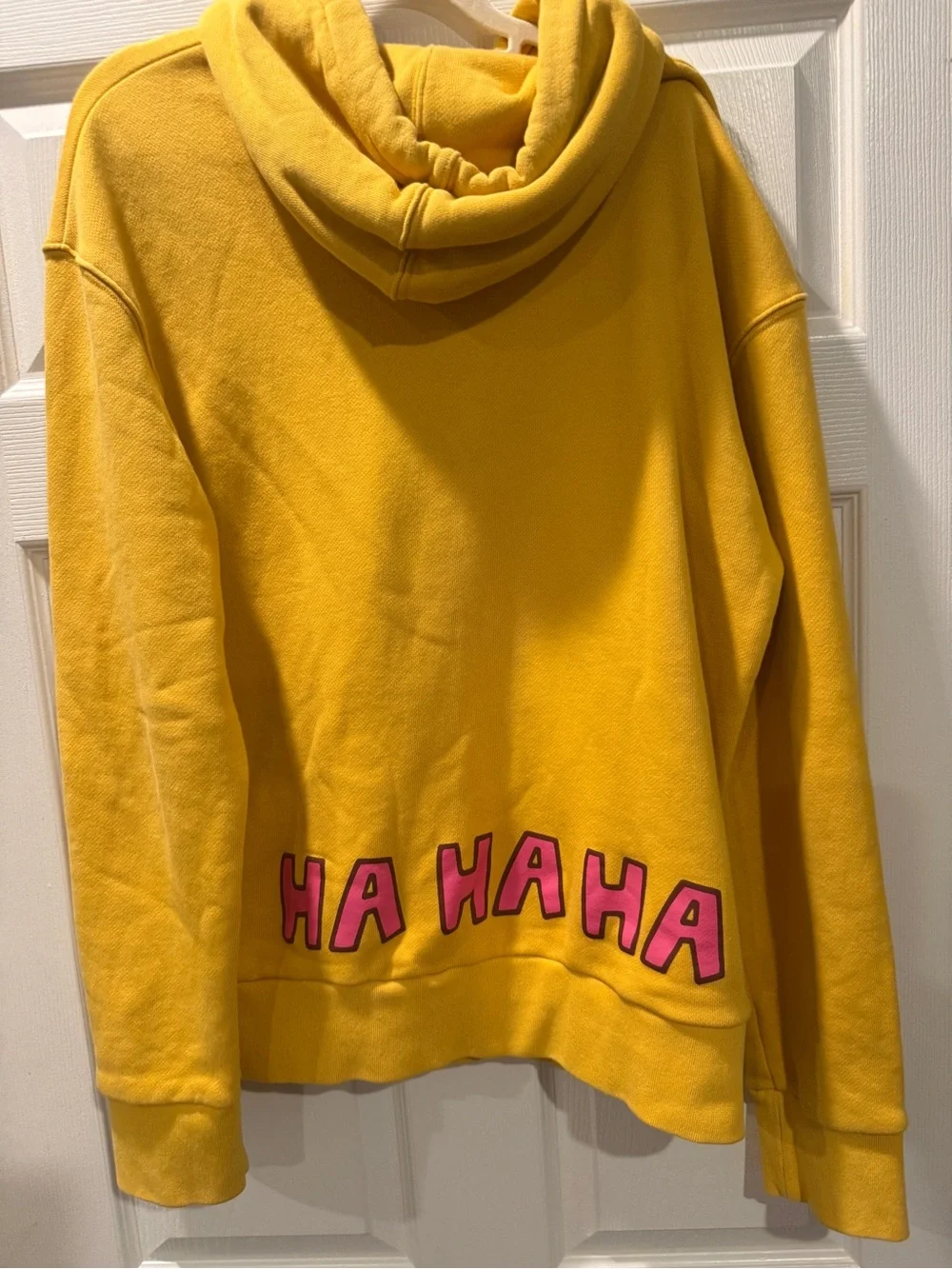 Gucci Yellow Hoodie with Embroidered Bear and Red Text